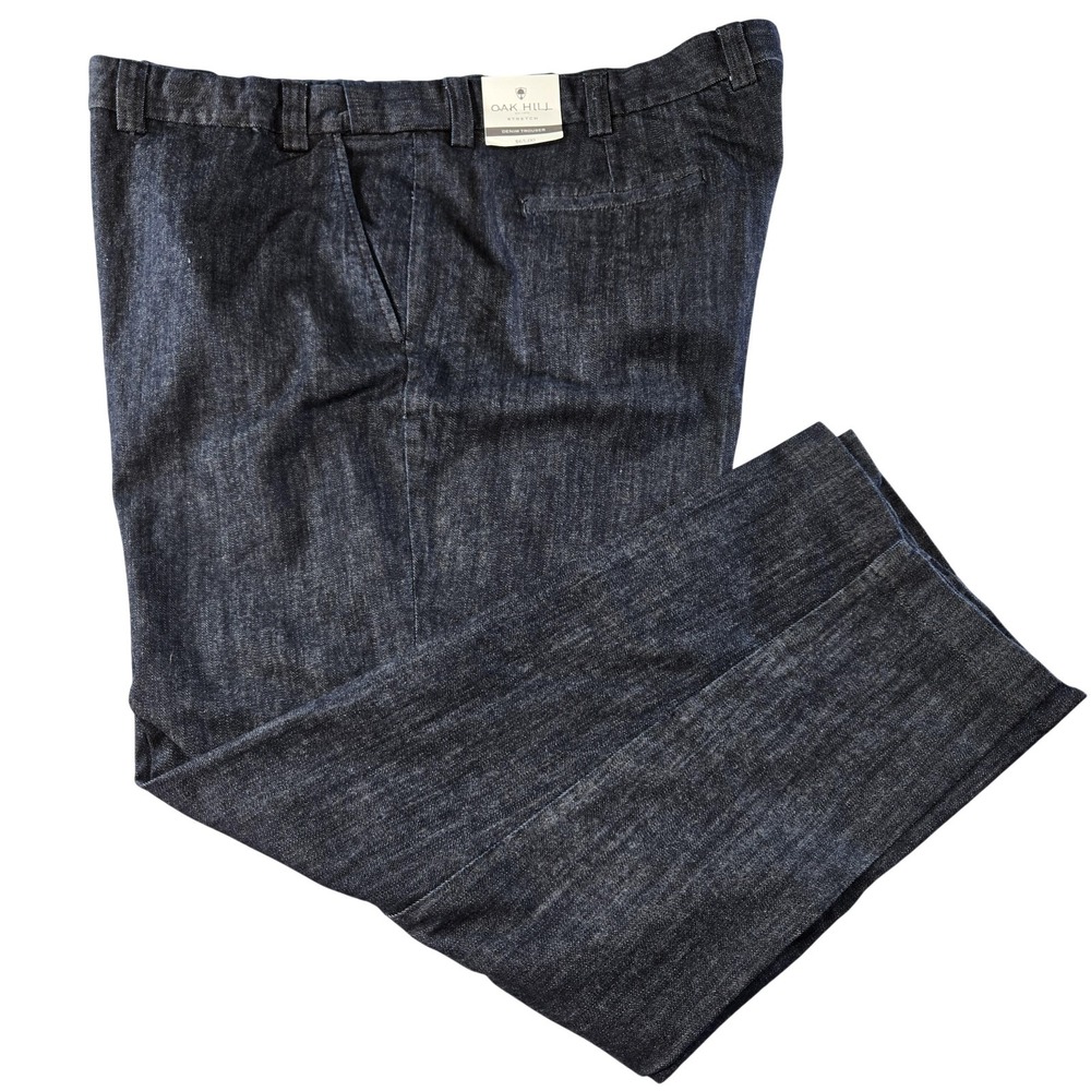 Oak Hill Pants Mens 54x32 Blue Denim Dress Cotton Blend Spandex Pockets